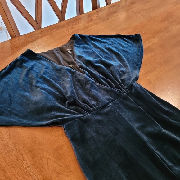 Anthropologie Greylin jumpsuit size S teal blue velvet. - Picture 5 of 11